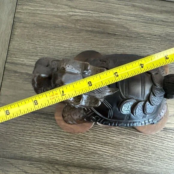 Smoking Dragon Tortoise Turtle Beast Hand Carved Boxwood Wealth Statue Sculpture - Picture 12 of 16